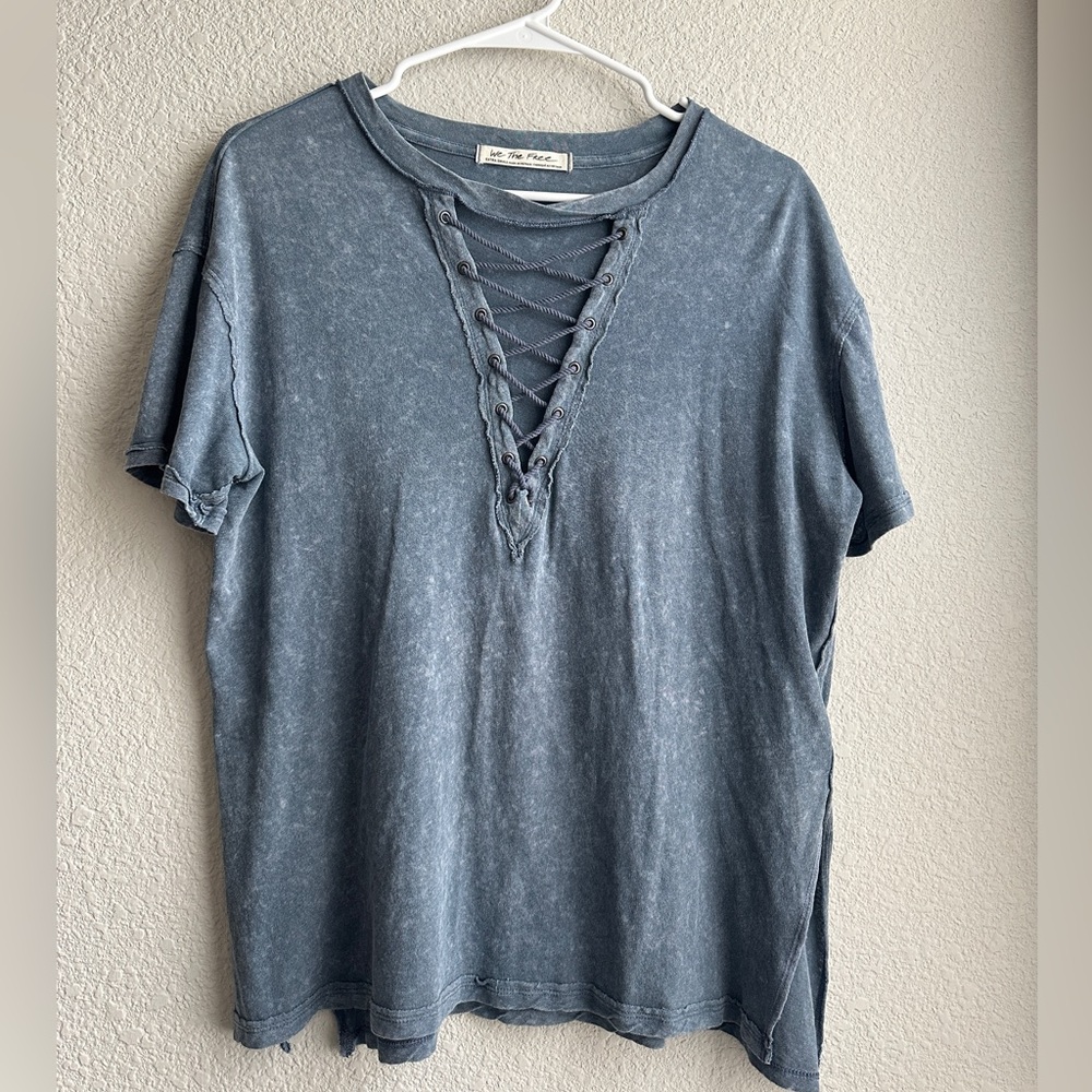 WE THE FREE OVERSIZED LACE UP TOP
